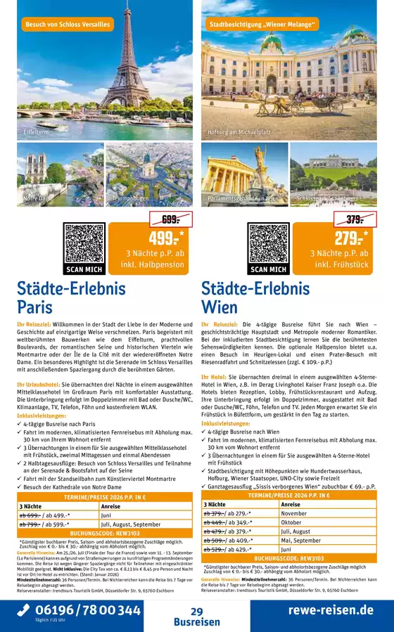 Netto Reisen Katalog | REWE Reisen Prospekt 2026 03 Busreise Paris Wien | 2026-06-01T00:00:00.000Z - 2026-11-30T00:00:00.000Z