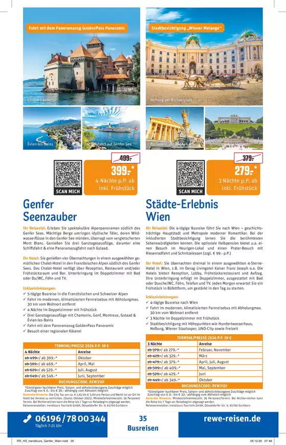 Netto Reisen Katalog in Halle (Saale) | REWE Reisen Prospekt 2026 01 Busreise Wien Genfer Seen | 2026-02-01T00:00:00.000Z - 2026-10-31T00:00:00.000Z