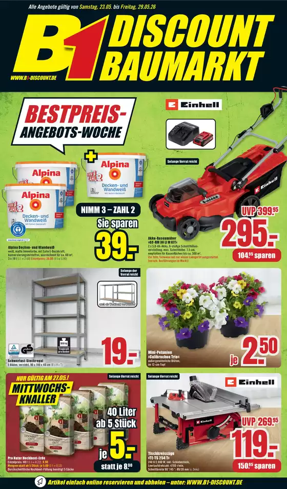 B1 Discount Baumarkt Katalog | B1 Discount Baumarkt flugblatt | 2026-05-23T00:00:00.000Z - 2026-05-29T00:00:00.000Z
