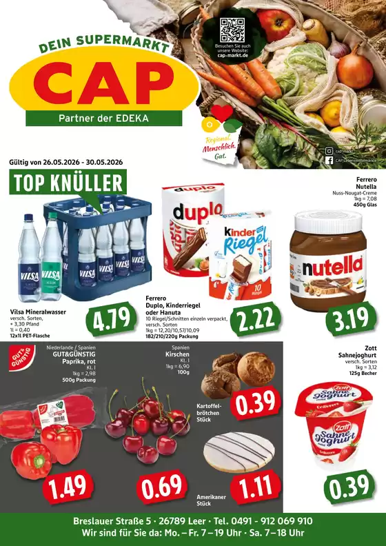 CAP Markt Katalog | Tolle Rabatte auf ausgewählte Produkte | 2026-05-26T00:00:00.000Z - 2026-05-30T00:00:00.000Z
