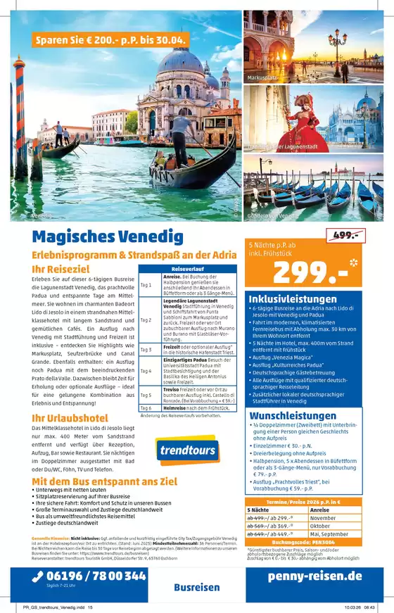 Penny Reisen Katalog | PENNY Reisen Prospekt 2026 04 Busreise Magisches Venedig | 2026-05-01T00:00:00.000Z - 2026-11-30T00:00:00.000Z