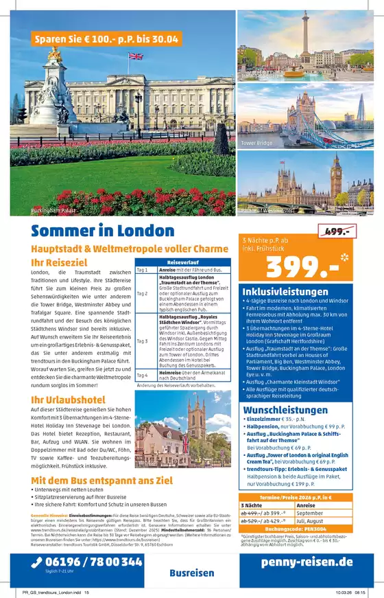 Penny Reisen Katalog | PENNY Reisen Prospekt 2026 04 Busreise Sommer in London | 2026-07-01T00:00:00.000Z - 2026-09-30T00:00:00.000Z