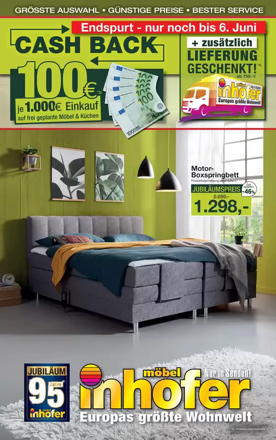 Möbel Inhofer Katalog in Frankenberg (Eder) | Endspurt - nur noch bis 6. Juni | 2026-05-25T00:00:00.000Z - 2026-06-06T00:00:00.000Z