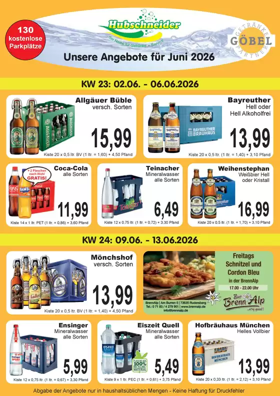 Getränke Göbel Katalog in Breitnau | Tolle Rabatte auf ausgewählte Produkte | 2026-06-01T00:00:00.000Z - 2026-06-30T00:00:00.000Z