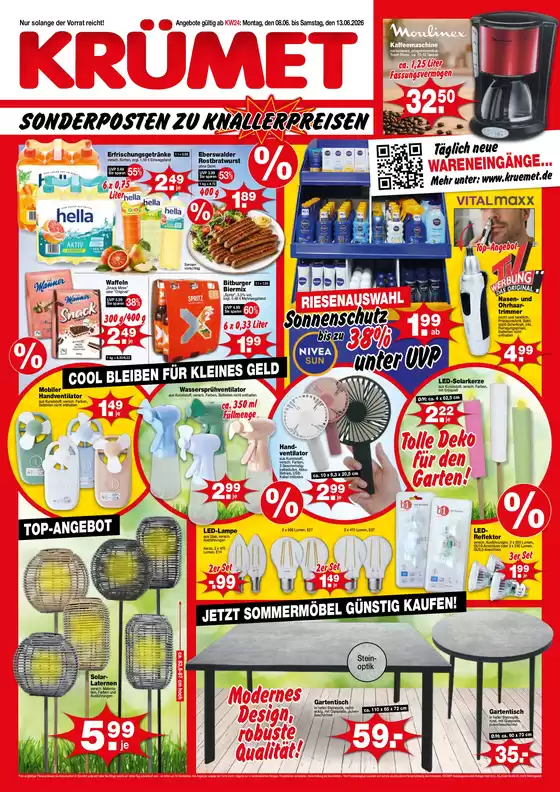Krümet Sonderposten Katalog | SONDERPOSTEN ZU KNALLERPREISEN``/ | 2026-06-08T00:00:00.000Z - 2026-06-13T00:00:00.000Z