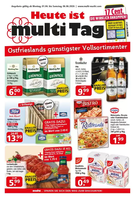 Multi Markt Katalog in Crivitz | Ostrieslands Gunstigster Vollosrtimenter | 2026-06-03T00:00:00.000Z - 2026-06-06T00:00:00.000Z