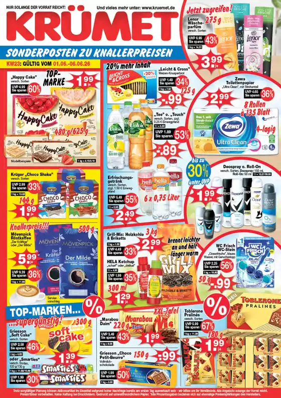Krümet Sonderposten Katalog | Sonderposten Zu Knallerpreisen `  | 2026-06-04T00:00:00.000Z - 2026-06-06T00:00:00.000Z