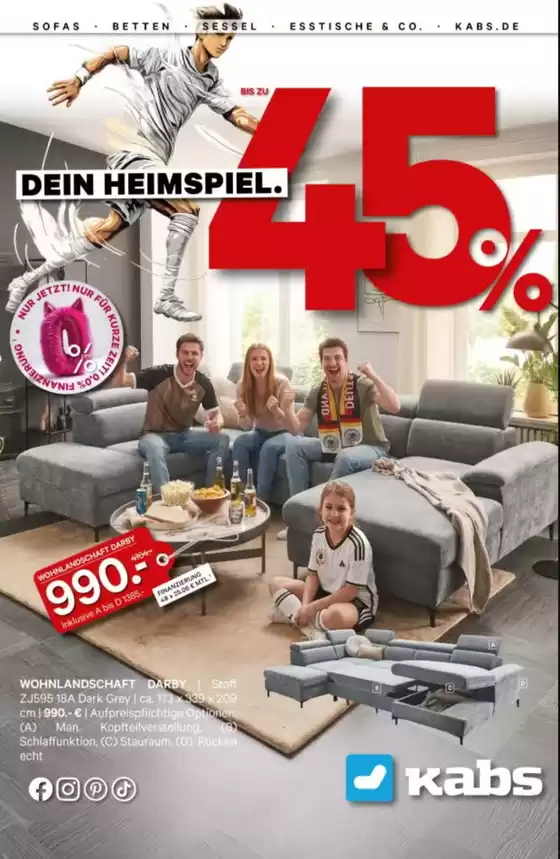 Kabs Polsterwelt Katalog in Waldenburg (Zwickau) | Dein Heimspiel. | 2026-06-05T00:00:00.000Z - 2026-06-25T00:00:00.000Z