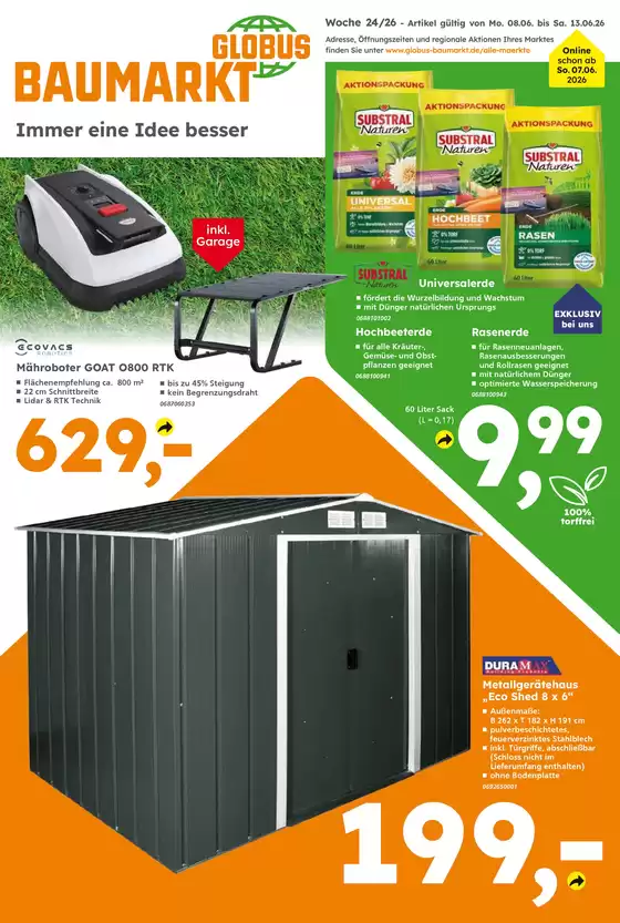 Globus Baumarkt Katalog in Herxheim am Berg | Globus Baumarkt prospekt | 2026-06-08T00:00:00.000Z - 2026-06-13T00:00:00.000Z