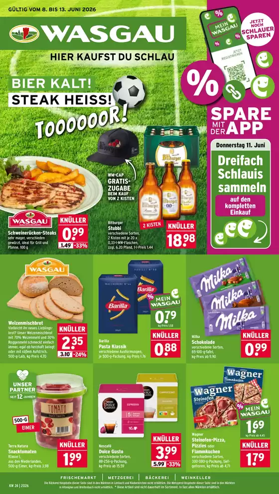 Wasgau Katalog | Wasgau flugblatt | 2026-06-08T00:00:00.000Z - 2026-06-13T00:00:00.000Z