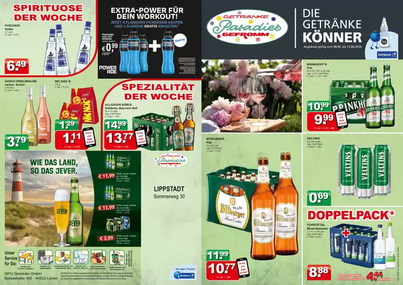 Getränkeparadies Gefromm Katalog | Getränkeparadies Gefromm flugblatt | 2026-06-08T00:00:00.000Z - 2026-06-13T00:00:00.000Z