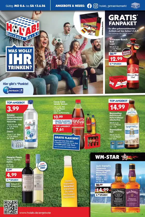 Hol'ab Getränkemarkt Katalog | Holab Getränkemarkt flugblatt | 2026-06-08T00:00:00.000Z - 2026-06-13T00:00:00.000Z