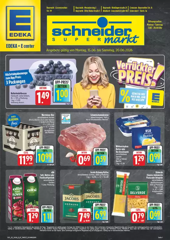 EDEKA Prospekt in Bindlach | NativeX EDEKA Nordbayern KW25 | 2026-06-14T00:00:00.000Z - 2026-06-20T00:00:00.000Z