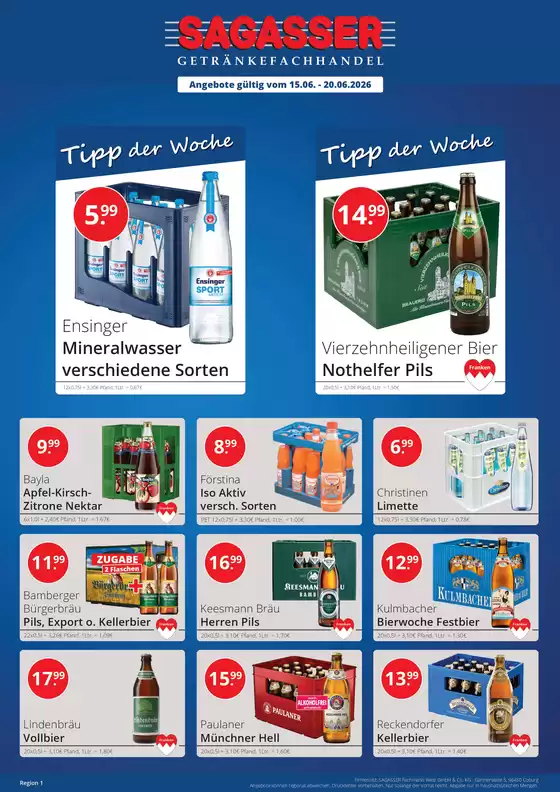 Sagasser Katalog | Sagasser flugblatt | 2026-06-15T00:00:00.000Z - 2026-06-20T00:00:00.000Z