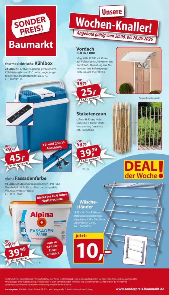 Sonderpreis Baumarkt Katalog | Große Auswahl an Angeboten | 2026-06-20T00:00:00.000Z - 2026-06-26T00:00:00.000Z