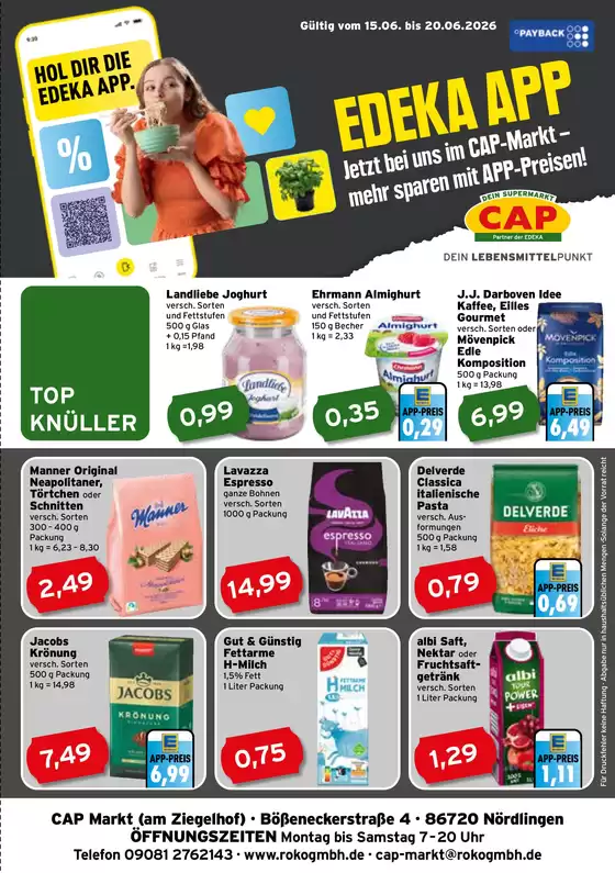 CAP Markt Katalog in Pfinztal | Attraktive Sonderangebote für alle | 2026-06-15T00:00:00.000Z - 2026-06-20T00:00:00.000Z