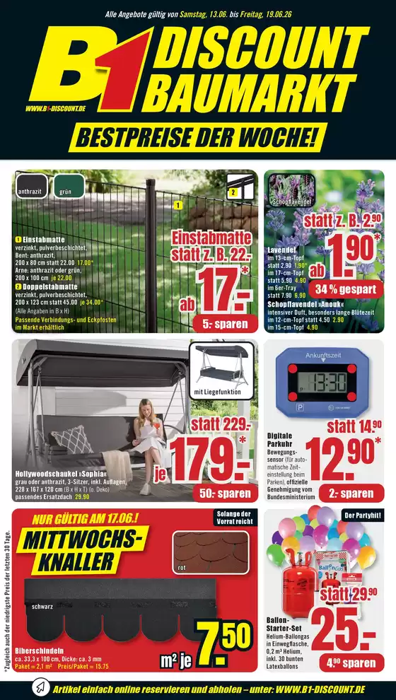B1 Discount Baumarkt Katalog | B1 Discount Baumarkt flugblatt | 2026-06-13T00:00:00.000Z - 2026-06-19T00:00:00.000Z
