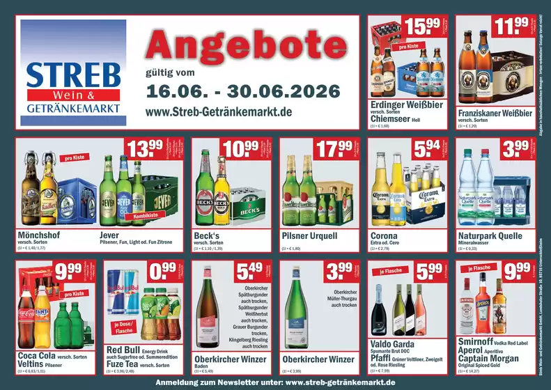 Streb Getränkemärkte Prospekt in Hille | Angebote | 2026-06-16T00:00:00.000Z - 2026-06-30T00:00:00.000Z