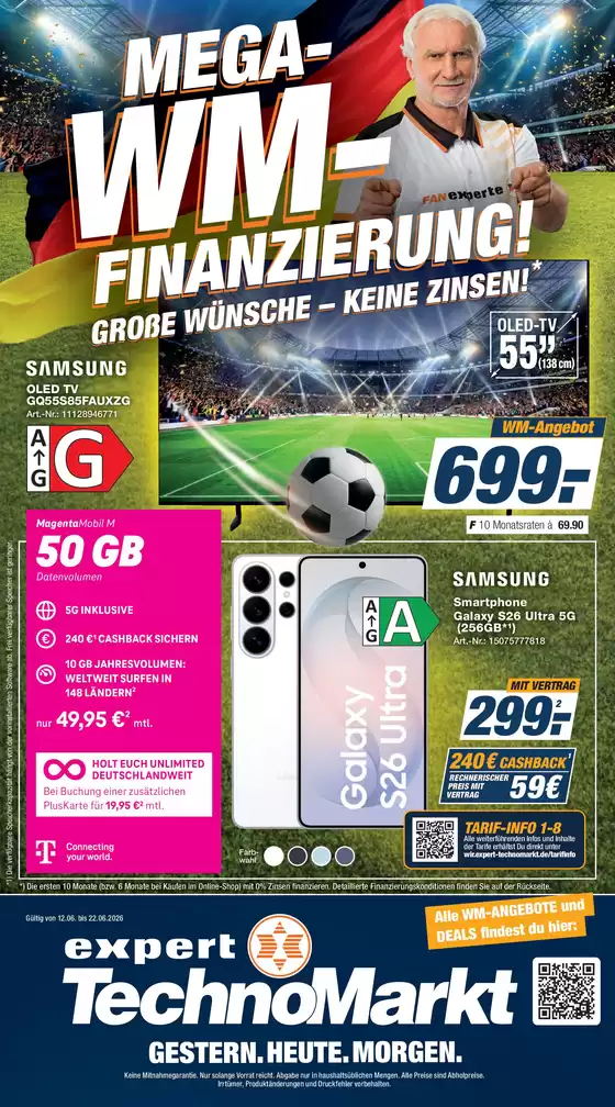 Expert Technomarkt Katalog | GROßE WÜNSCHE – KEINE ZINSEN | 2026-06-15T00:00:00.000Z - 2026-06-22T00:00:00.000Z