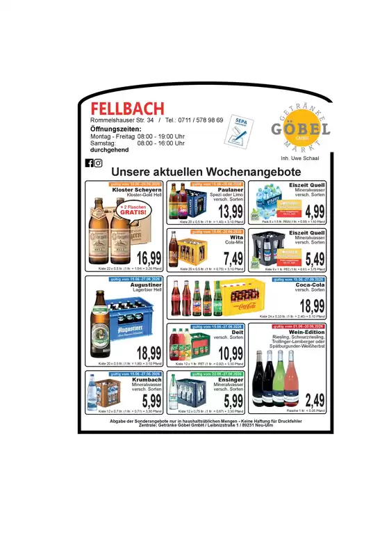 Getränke Göbel Katalog | Top-Deals für alle Kunden | 2026-06-01T00:00:00.000Z - 2026-06-30T00:00:00.000Z