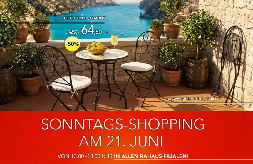 Möbel Rahaus Prospekt | Sonntags - Shopping | 2026-06-16T00:00:00.000Z - 2026-06-21T00:00:00.000Z
