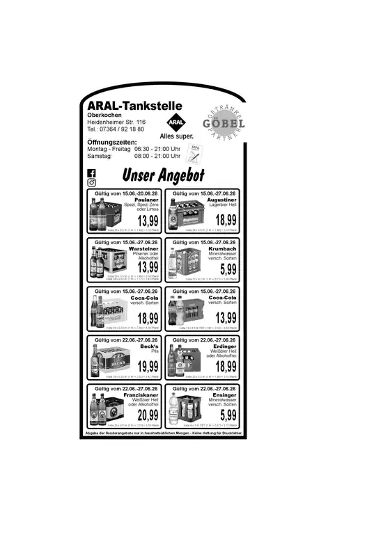 Getränke Göbel Katalog | Top-Deals und Rabatte | 2026-06-15T00:00:00.000Z - 2026-06-27T00:00:00.000Z