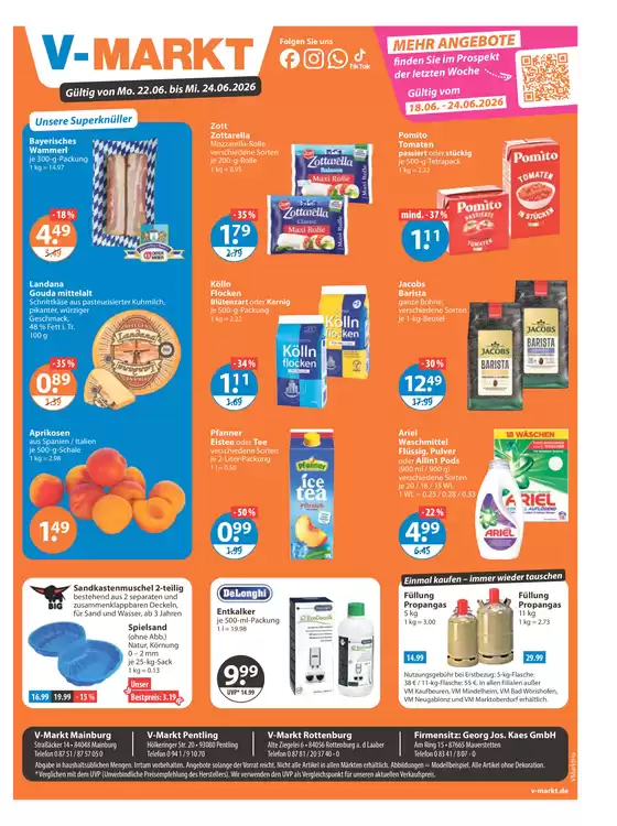 V Markt Katalog | Top-Angebote für Sparfüchse | 2026-06-22T00:00:00.000Z - 2026-06-24T00:00:00.000Z