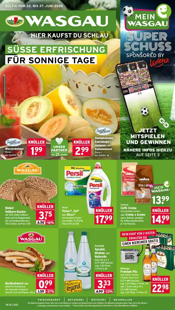 Wasgau Katalog | Wasgau flugblatt | 2026-06-22T00:00:00.000Z - 2026-06-27T00:00:00.000Z