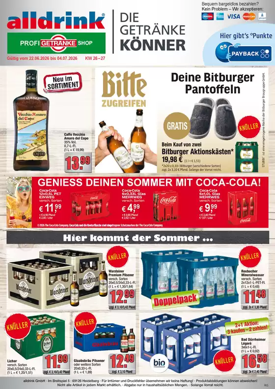 Profi Getränke Katalog | Aktuelle Deals und Angebote | 2026-06-22T00:00:00.000Z - 2026-07-04T00:00:00.000Z