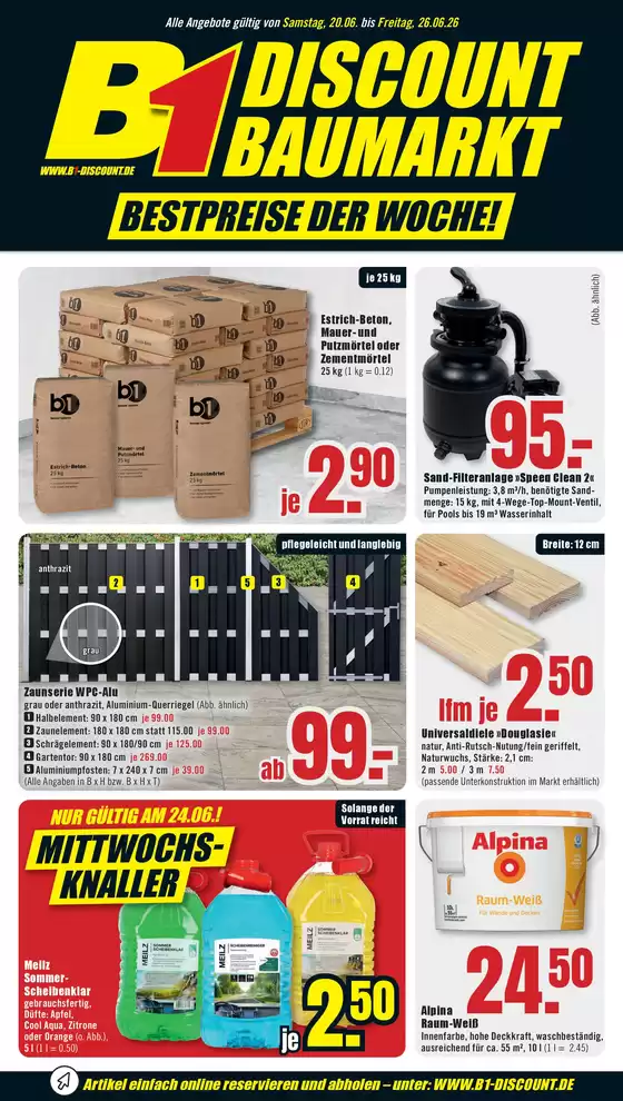 B1 Discount Baumarkt Katalog | B1 Discount Baumarkt flugblatt | 2026-06-20T00:00:00.000Z - 2026-06-26T00:00:00.000Z
