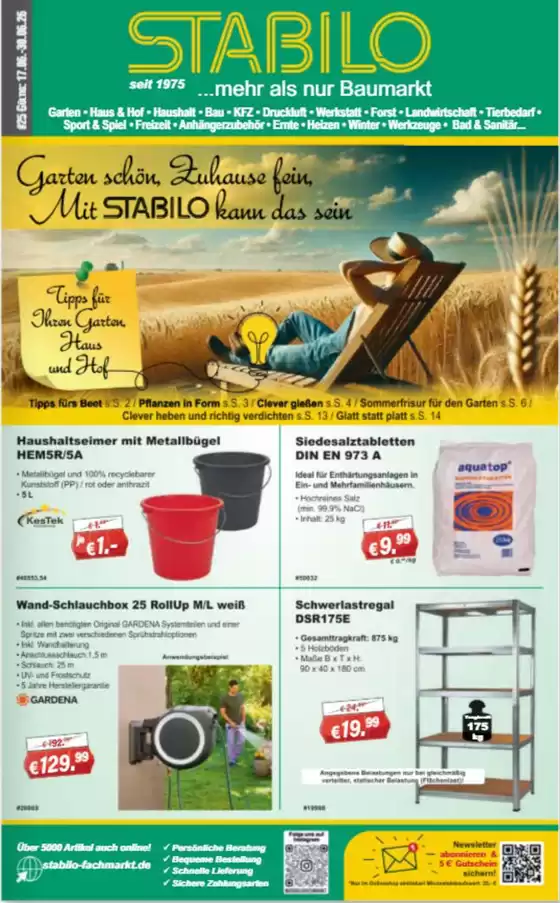 Stabilo Fachmarkt Katalog | Garten Schon Zuhause Fair Mit Stabilo Kaur Das Soir | 2026-06-22T00:00:00.000Z - 2026-06-30T00:00:00.000Z