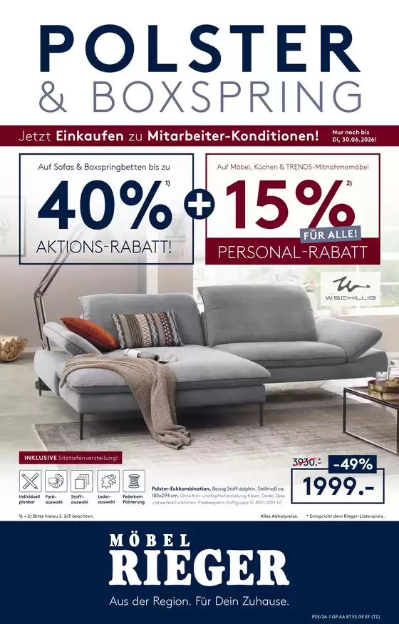 Möbel Rieger Katalog | Top-Deals und Rabatte | 2026-06-23T00:00:00.000Z - 2026-06-30T00:00:00.000Z