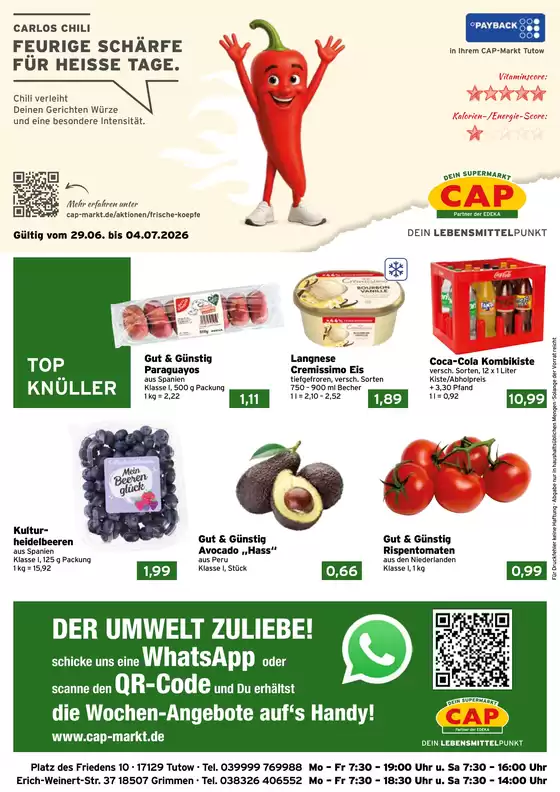 CAP Markt Katalog in Berngau | Angebote für Schnäppchenjäger | 2026-06-29T00:00:00.000Z - 2026-07-04T00:00:00.000Z