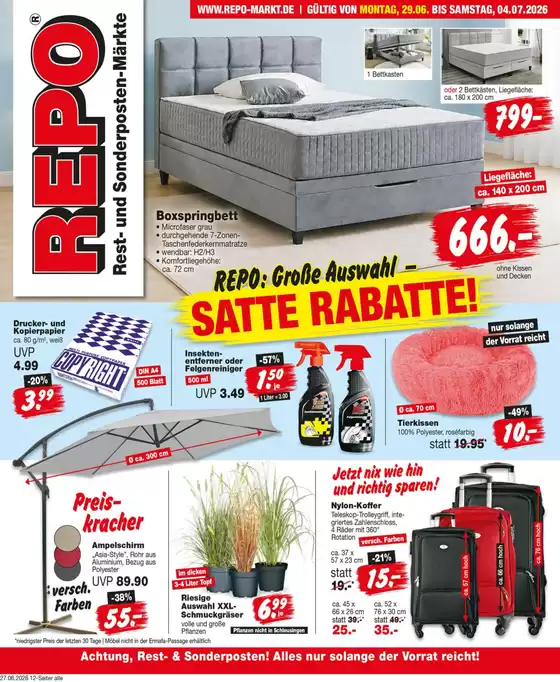 Repo Markt Katalog | Tolle Rabatte auf ausgewählte Produkte | 2026-06-29T00:00:00.000Z - 2026-07-04T00:00:00.000Z