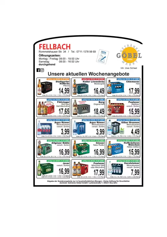 Getränke Göbel Katalog | Rabatte und Aktionen | 2026-06-29T00:00:00.000Z - 2026-08-01T00:00:00.000Z
