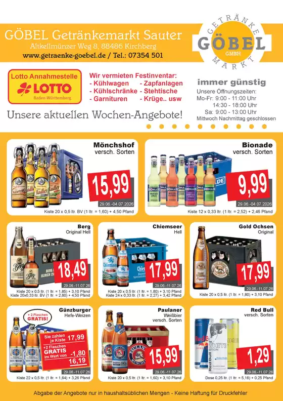 Getränke Göbel Katalog | Unsere besten Deals für Sie | 2026-06-29T00:00:00.000Z - 2026-07-11T00:00:00.000Z