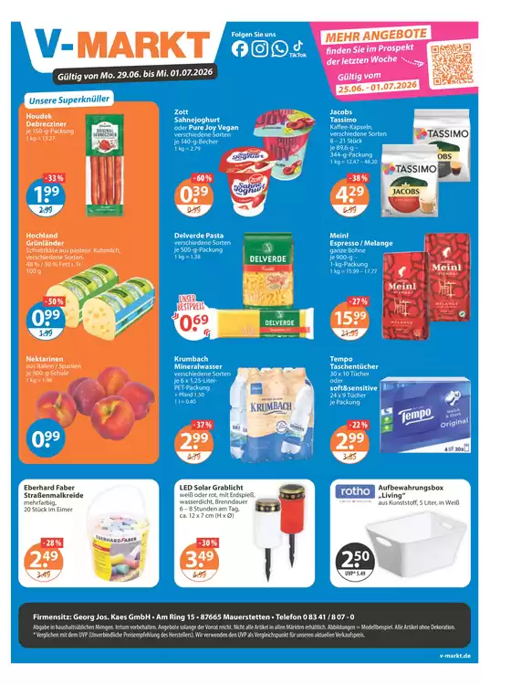 V Markt Katalog | Attraktive Angebote entdecken | 2026-06-29T00:00:00.000Z - 2026-07-01T00:00:00.000Z