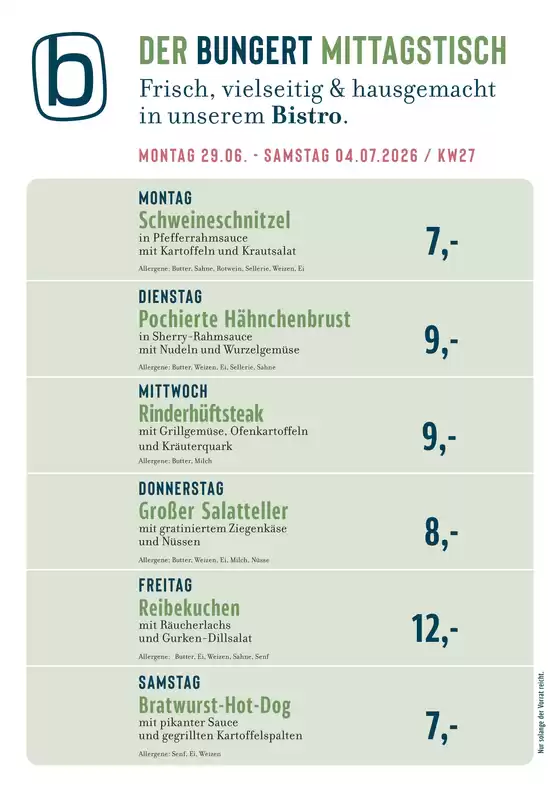 BUNGERT Katalog | BUNGERT Mittagstisch KW27 2026 | 2026-06-29T00:00:00.000Z - 2026-07-04T00:00:00.000Z