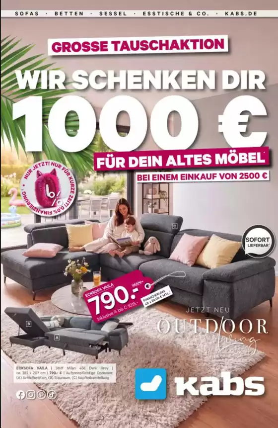 Kabs Polsterwelt Katalog | Wir Schenken Dir 1000€  | 2026-06-30T00:00:00.000Z - 2026-07-30T00:00:00.000Z