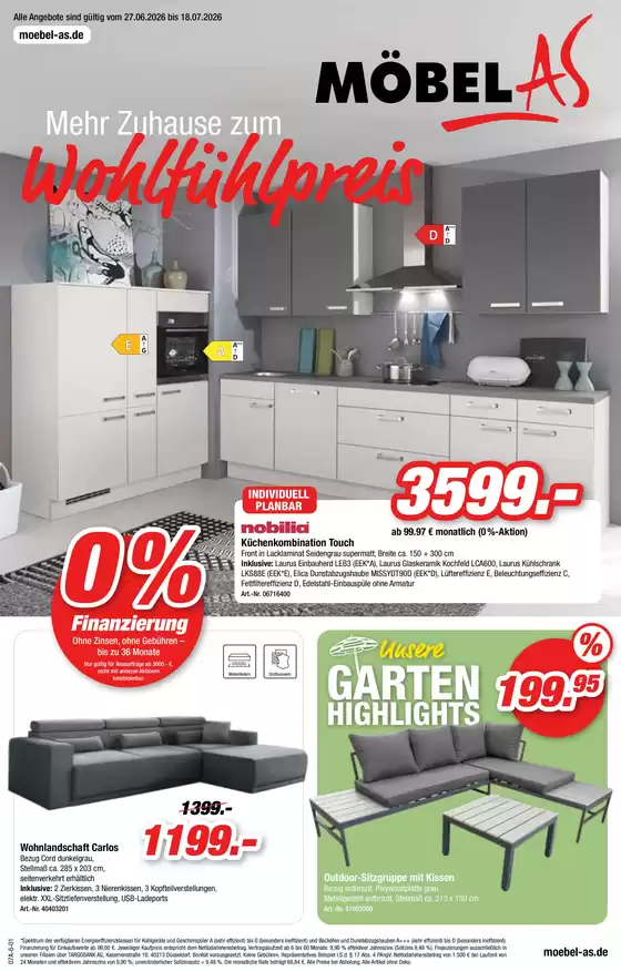 Möbel AS Katalog | Mehr Zuhause zum Wohlfühlpreis  | 2026-06-30T00:00:00.000Z - 2026-07-18T00:00:00.000Z