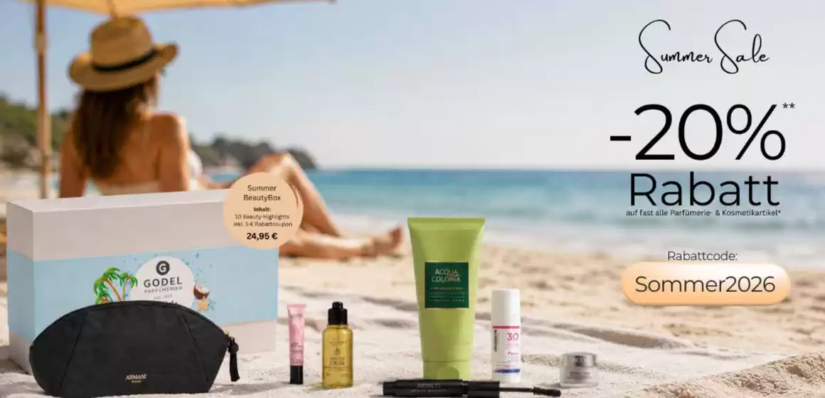 Drogerie Godel Katalog in Seelingstädt | Summer Sale -20% Rabatt | 2026-06-30T00:00:00.000Z - 2026-07-17T00:00:00.000Z