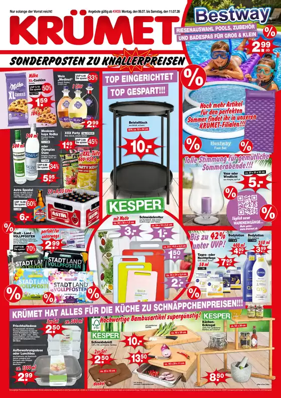 Krümet Sonderposten Katalog | SONDERPOSTEN ZU KNALLERPREISEN ` | 2026-07-06T00:00:00.000Z - 2026-07-11T00:00:00.000Z