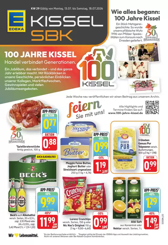 Edeka Kissel SBK Katalog | Edeka Kissel SBK flugblatt | 2026-07-13T00:00:00.000Z - 2026-07-18T00:00:00.000Z
