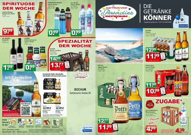 Getränkeparadies Gefromm Katalog | Attraktive Sonderangebote für alle | 2026-07-13T00:00:00.000Z - 2026-07-18T00:00:00.000Z