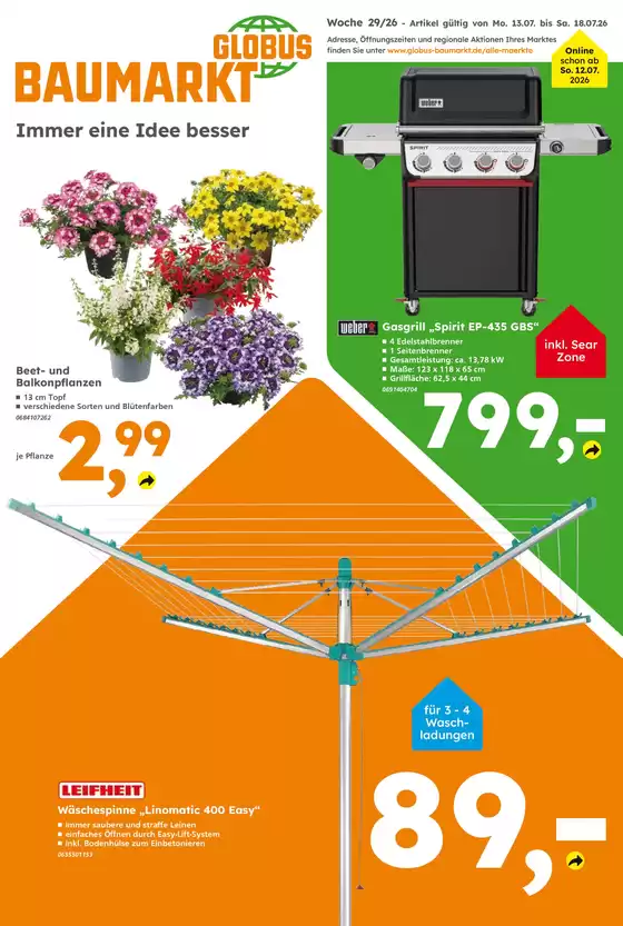Globus Baumarkt Katalog | Top-Angebote für alle Schnäppchenjäger | 2026-07-12T00:00:00.000Z - 2026-07-18T00:00:00.000Z