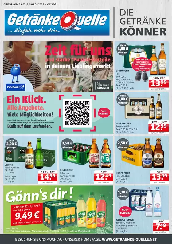 Getränke Quelle Katalog | Attraktive Sonderangebote für alle | 2026-07-21T00:00:00.000Z - 2026-08-01T00:00:00.000Z