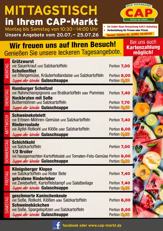 CAP Markt Katalog | Exklusive Deals für unsere Kunden | 2026-07-20T00:00:00.000Z - 2026-07-25T00:00:00.000Z