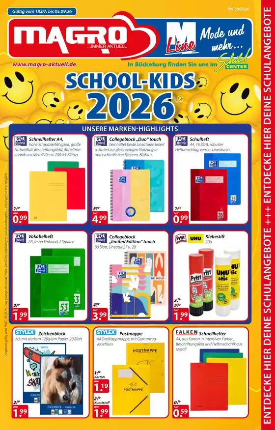 Kaufhaus Magro Katalog in Fulda | SCHOOL-KIDS 2026 | 2026-07-22T00:00:00.000Z - 2026-09-05T00:00:00.000Z