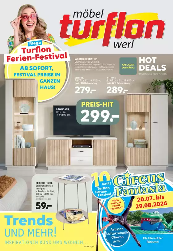 Möbel Turflon Katalog | Turflon Ferien-Festival | 2026-07-22T00:00:00.000Z - 2026-08-22T00:00:00.000Z
