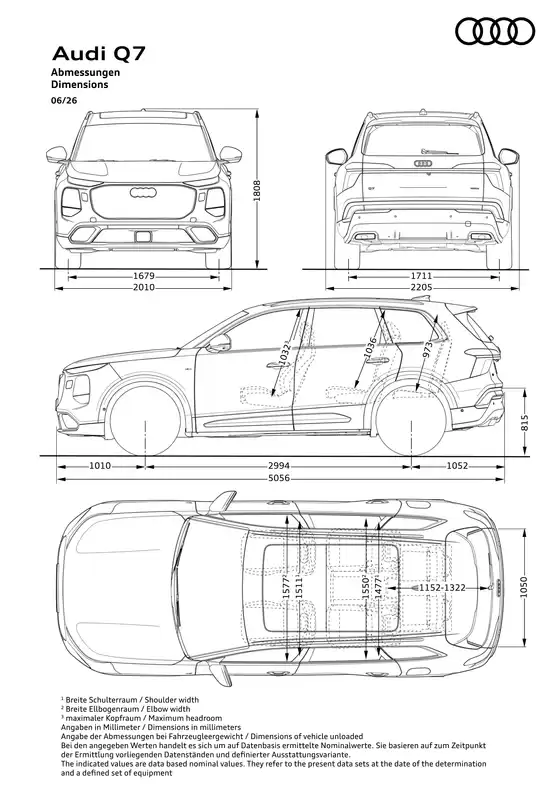 Audi Katalog | Massskizze Q7 BASIS EU new | 2026-01-01T00:00:00.000Z - 2026-12-31T00:00:00.000Z